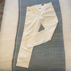 Women's White AG Jeans Cigarette roll-up style